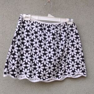 Vintage Speechless Black and White Floral Mini Skirt Small